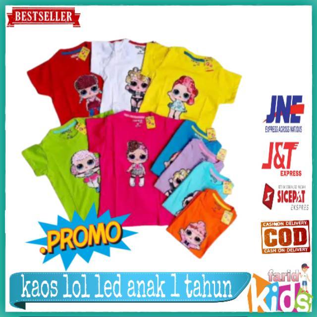 (COD) KAOS ANAK LOL LED 1 tahun