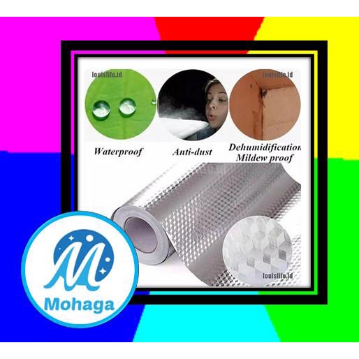 

Amru | 2M*400Cm Self Adhesive Waterproof Oil-Proof Aluminum Foil Kitchen Wall