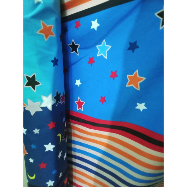 BAHAN KAIN SPREI METERAN (ECER) MURAH MOTIF BULANBINTANG (DISPERSE)