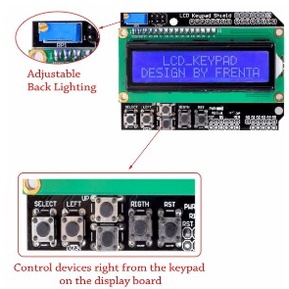 LCD 1602 16x2 Blue Backlight LCD Screen Keypad Shield for Arduino UNO MEGA