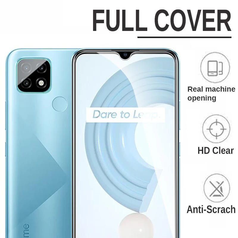 Realme C11 C12 C15 C20 C21 C25 Narzo 30A Tempered Glass Full Cover Anti Gores Kaca Screen Guard