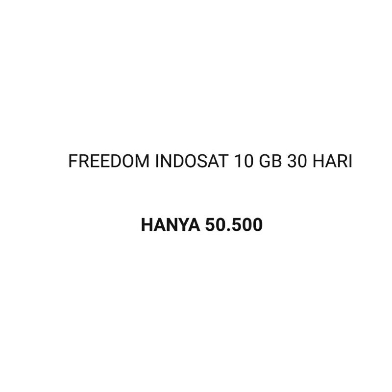 INDOSAT 10 GB 30 HARI
