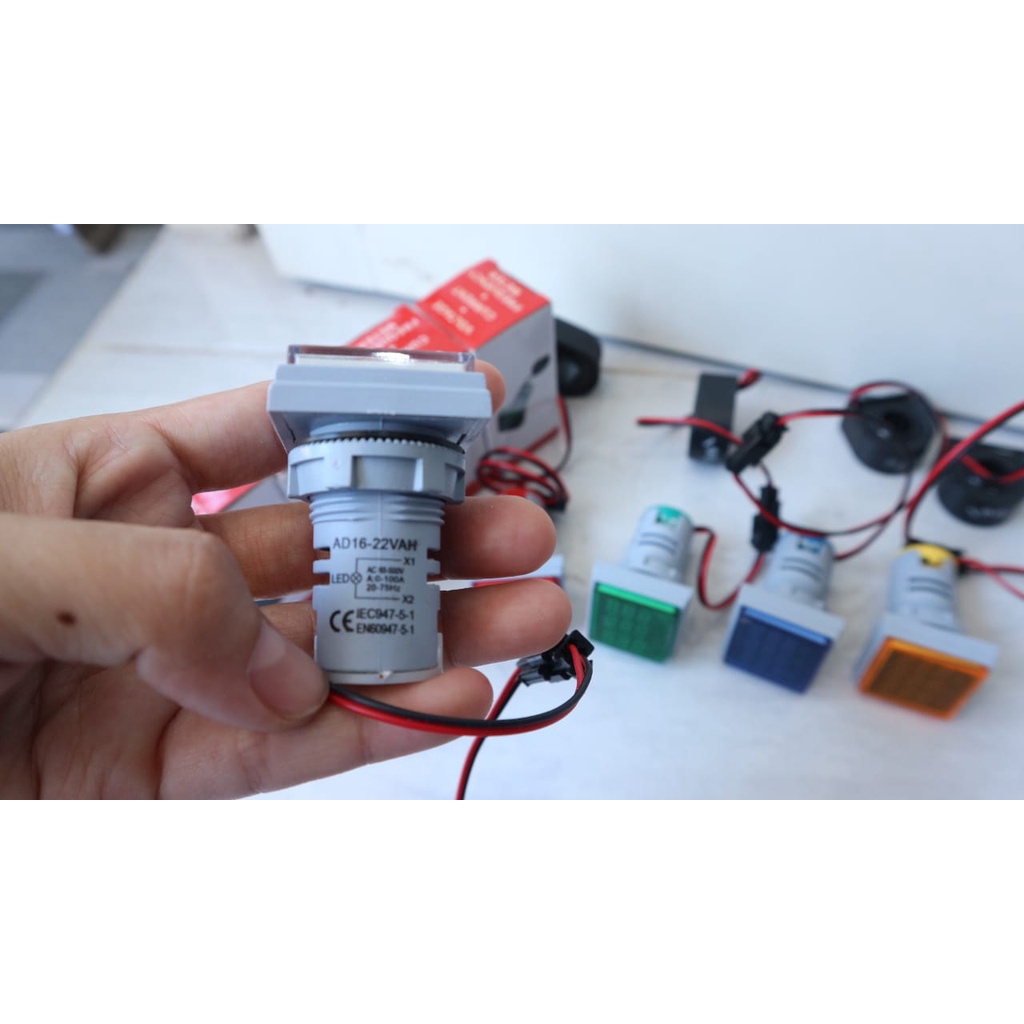 Pilot Lamp Voltmeter Digital Amper,Volt dan Hz  AC PANEL METER BULAT VOLTMETER DIGITAL PILOT LAMP 60
