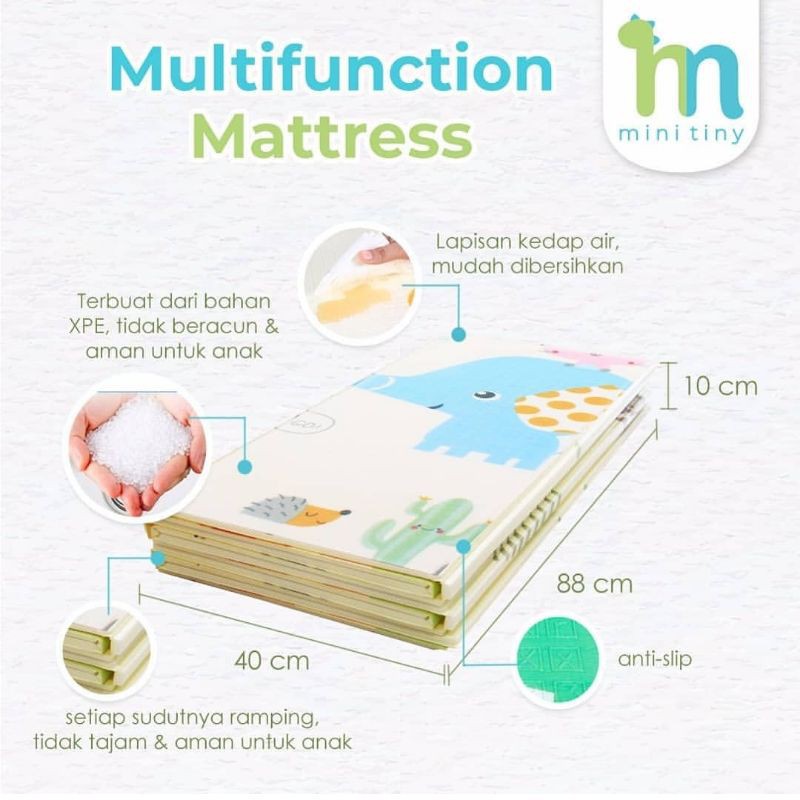 Minitiny Multifunction Mattress Playmat Matras Lipat 180 x 200cm