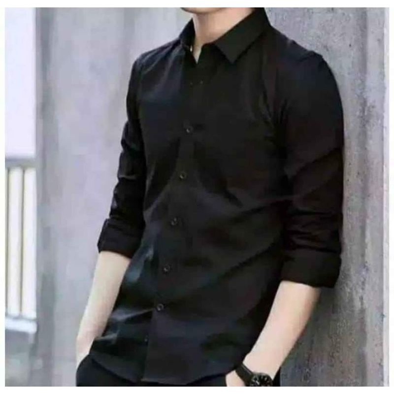 KEMEJA PRIA MENS POLOSAN LENGAN PANJANG COOLMAN PAKIAN PRIA CASUAL PAKAIAN DINAS PNS KERJA SIZE MLXL