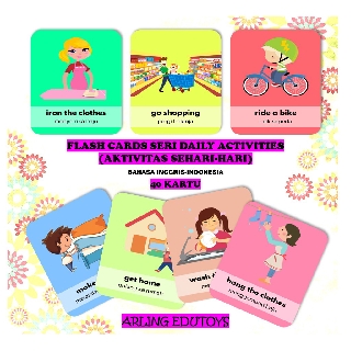 FLASH CARD FLASHCARD KARTU PINTAR EDUKASI BELAJAR ANAK AKTIVITAS SEHARI