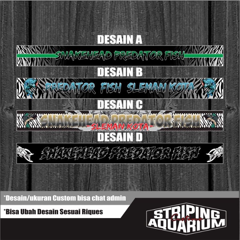 Stiker list Aquarium #1 | bisa riques nama/gambar/logo | ukuran 10cm-100cm