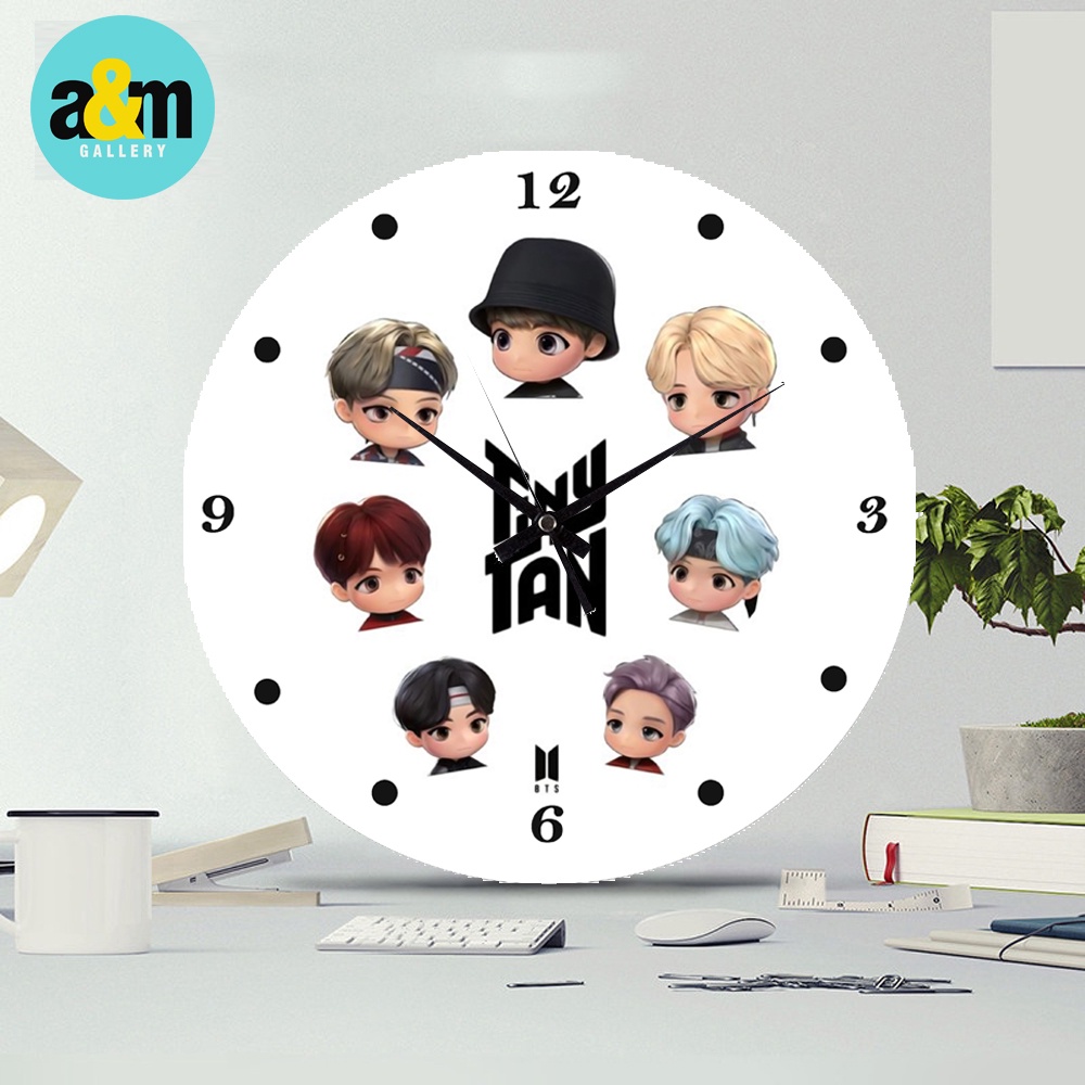 Jam Dinding Kayu TINY TAN BTS I Jam Dinding K-POP - A&amp;M