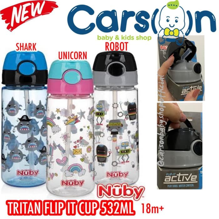 Nuby Tritan Flip It Cup 532ml / Botol Minum Anak Nuby Flip It Cup