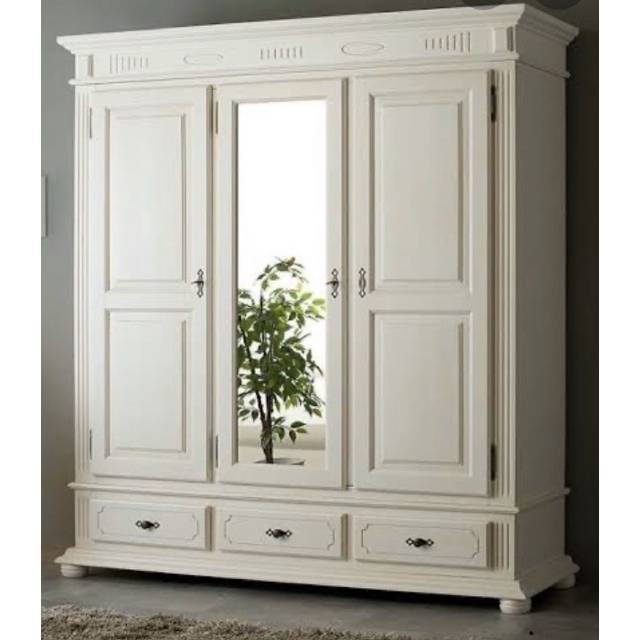 Lemari Pakaian Minimalis Pintu 3 Duco   #Almari mewah, Lemari putih, Lemari simple, Lemari baju Duco