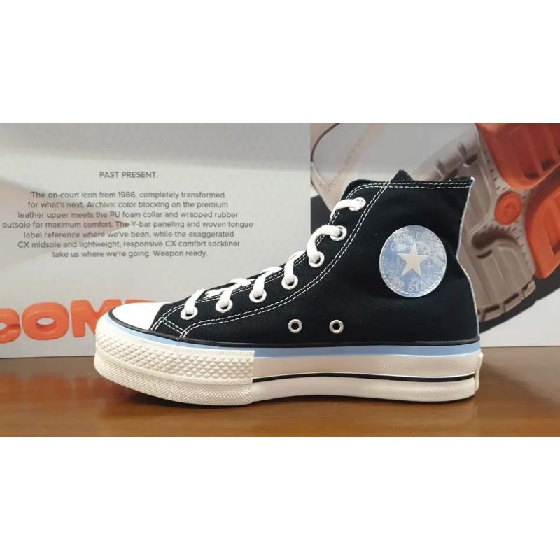 black and blue platforms