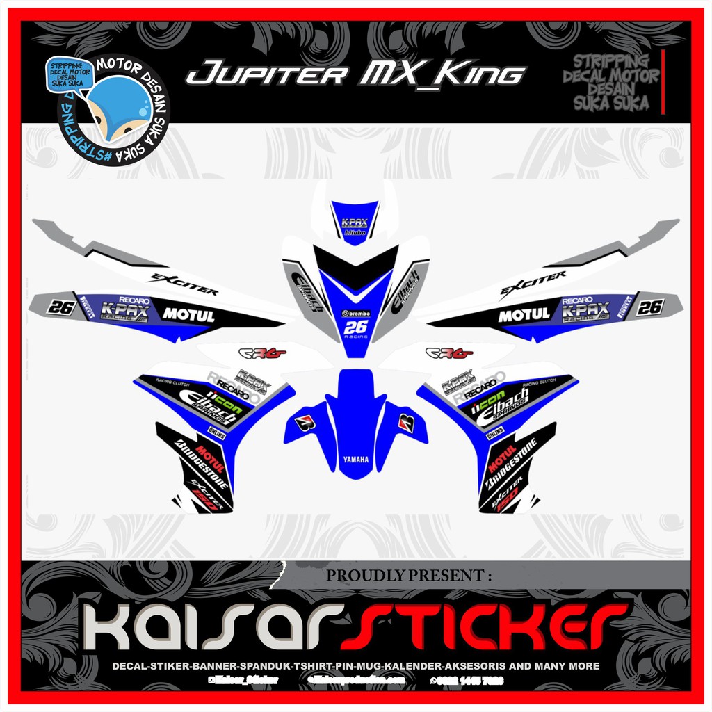 Decal Sticker Motor full body Stiker Yamaha Mx King 150 BIRU