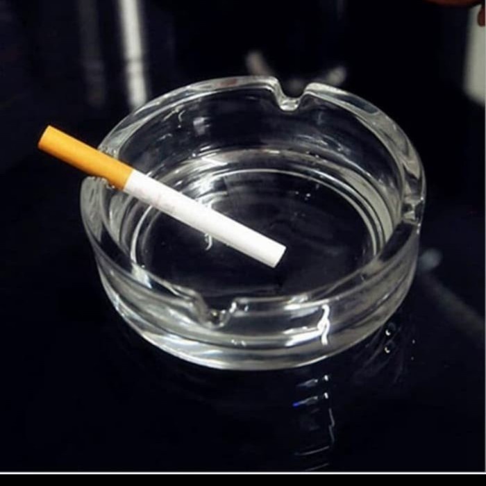 Promo Asbak Rokok Bulat Beling Kaca Bening Ashtray Meja Sampah Cafe Restoran Murah