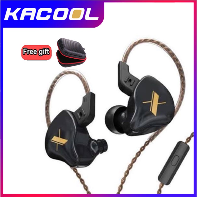 [Barang Spot] KZ EDX with Microphone In Ear Noise Cancelling Earphone Heavy Bass Sensation Sport Headset-KZ EDX-Hitam