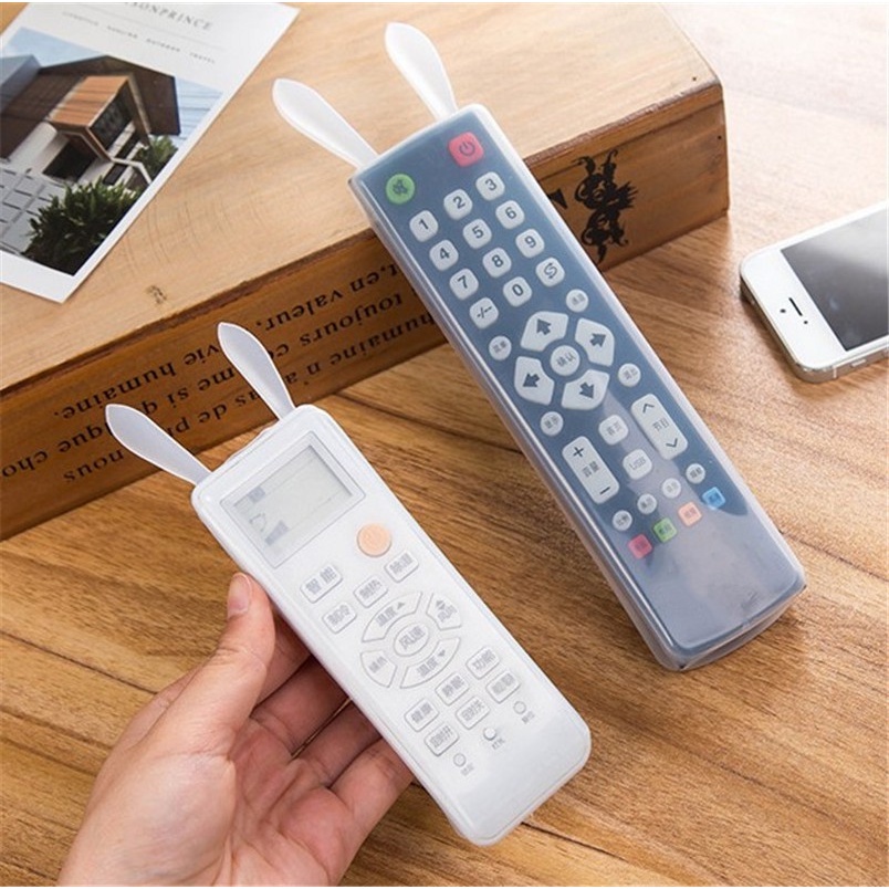Cartoon Rabbit Ear Silicone Transparent Waterproof Dust proof Luminous Remote Control Protective Cover for TV，Air Condition