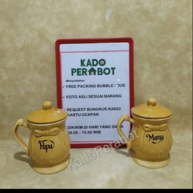 Mug Mama Papa Napoleon Keramik set Premium