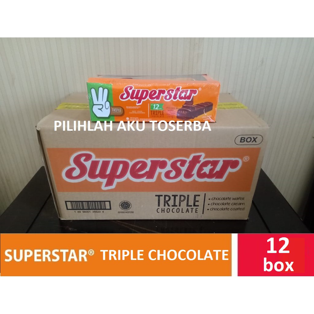 Superstar Triple Chocolate - 1 Karton isi 12 box (12 Pcs @16 Gr)