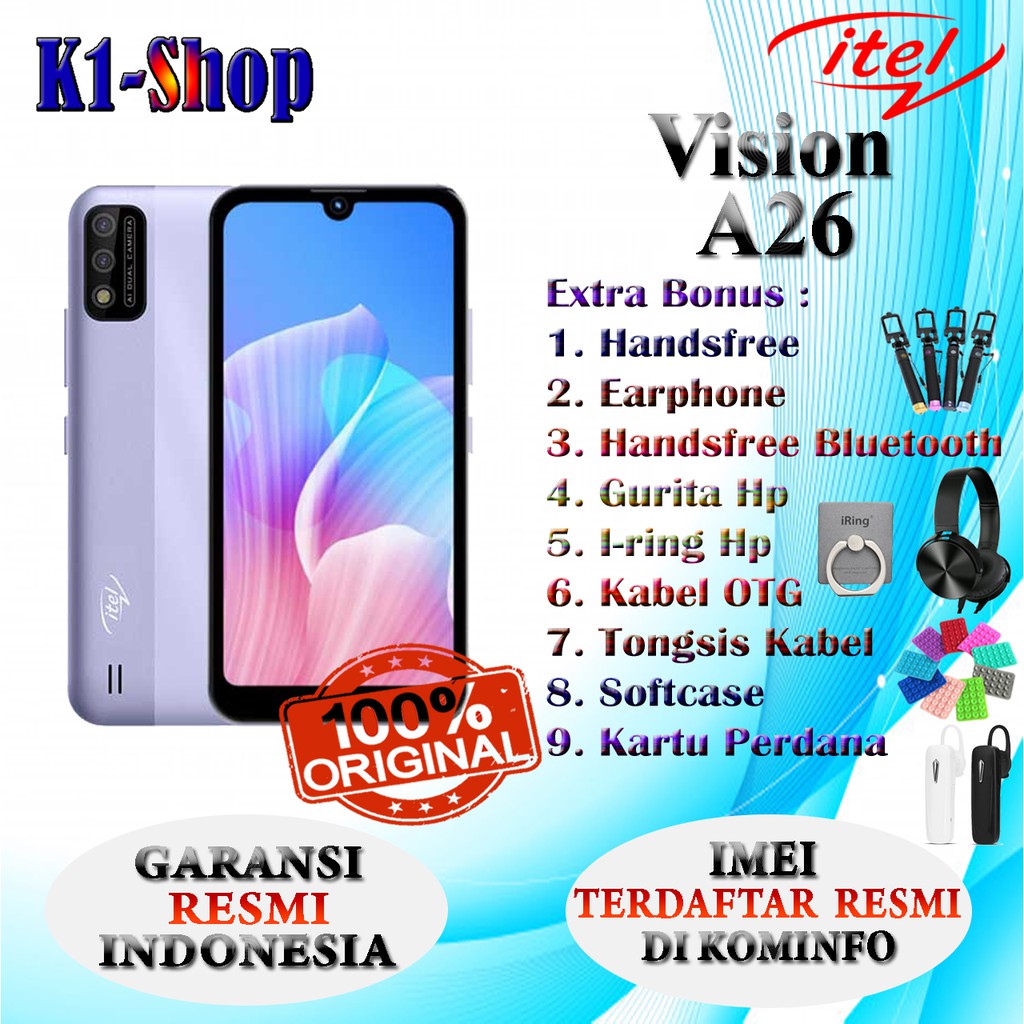 HP BARU INFINIX iTEL A26 RAM 2/32 GB GARANSI RESMI INFINIX INDONESIA-1