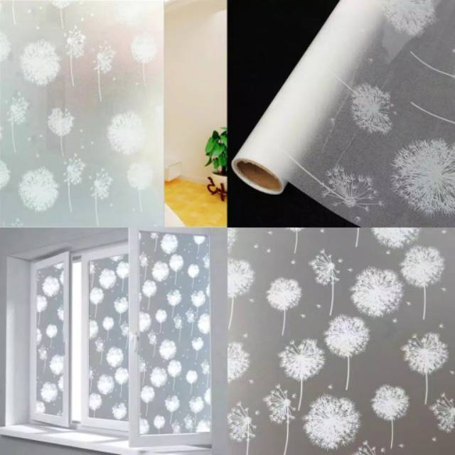 Sticker kaca Stiker kaca motif  bunga kapas Stiker motif Stiker kaca jendela