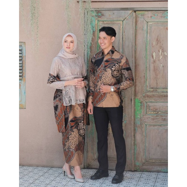 Kebaya batik couple AGHNIA brown | kebaya wisuda kebaya lamaran, tunangan