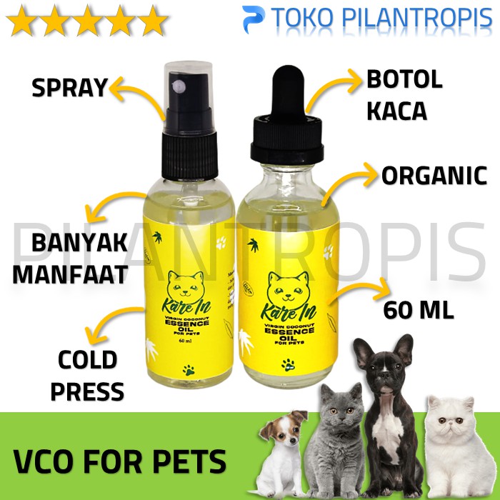 MINYAK KELAPA VCO KUCING 60 ML KAREIN OBAT BULU KUCING RONTOK KITTEN ANJING RONTOK SCABIES SKABIES
