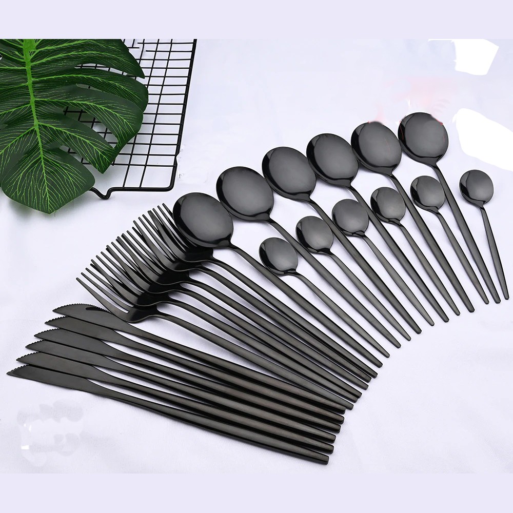 Perlengkapan Makan Mewah Sendok Garpu Pisau Cutlery Set 24 PCS - Hadiah Pindahan / Gift / Lux Cutlery Set