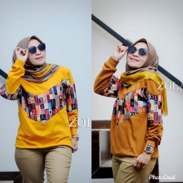 KAOS ZOLAQU 100% ORIGINAL TERBARU TERLARIS printing kuning dan coklat