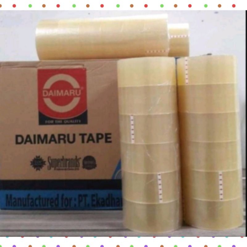 

Isolasi Bening / Cokelat Daimaru 48mm x 100 Yard ( 1 Roll )