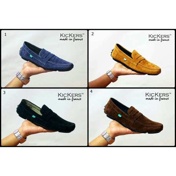 Sepatu Casual Pria Kickers JAVLIN Slop Formal Sneakers Kerja Bahan Suede TerMurah