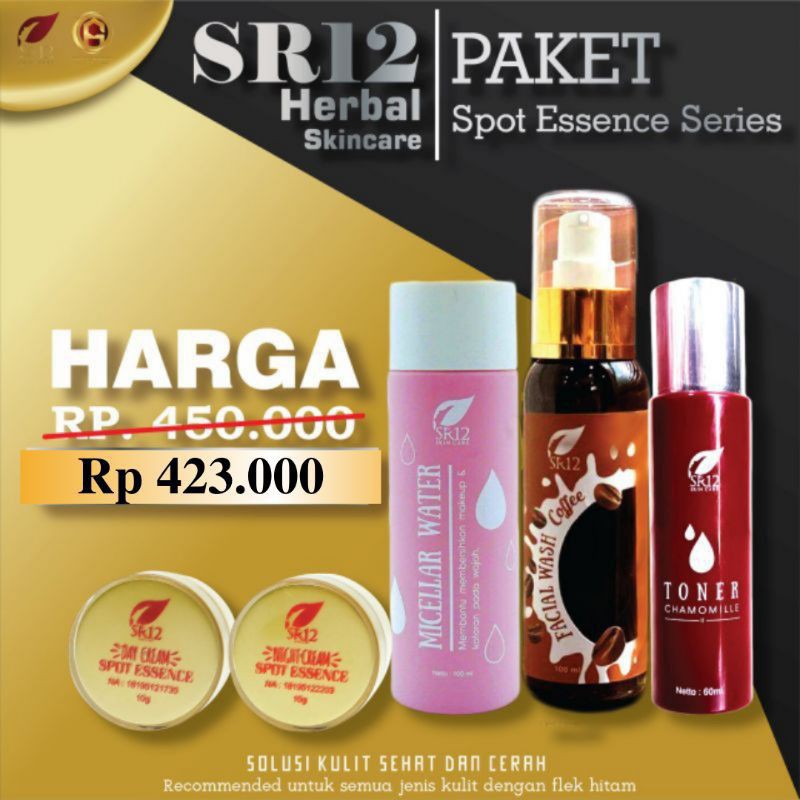 PAKET PERAWATAN KULIT NODA FLEK HITAM PENCERAH MAKSIMAL SPOT ESSENCE CREAM SR12