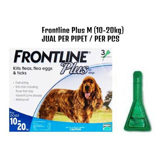 FRONTLINE PLUS DOG SPOT ON M 10-20KG-pembasmi kutu tetes frontline-JUAL PER PCS