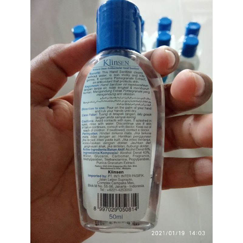 HANDSANITIZER KLINSEN 50ml