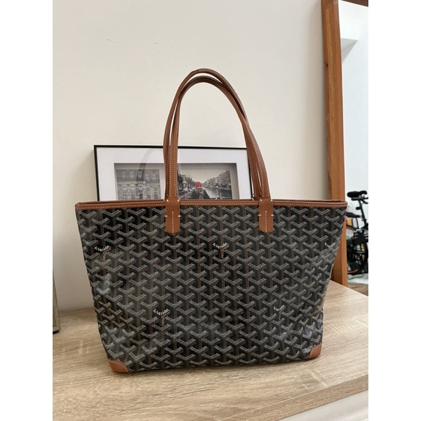 Preloved Goyard Artois PM Black Tan rim