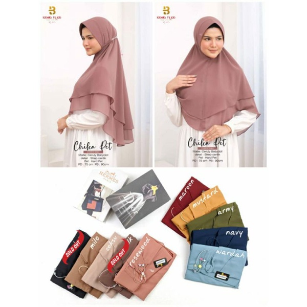 Hijab bergo Chika Pet/bergo Fuji Labella