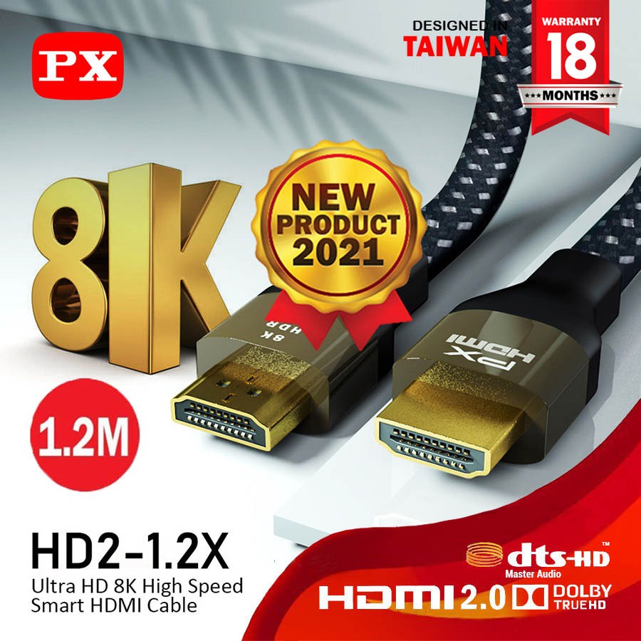 Kabel HDMI 2.1 High-Speed 8K HDR PX HD2-1.2X Smart HDMI Cable 1.2M