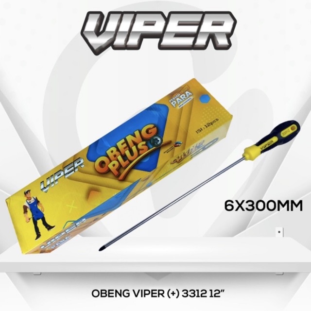 OBENG PLUS GAGANG BESAR PANJANG 4&quot; 5&quot; 6&quot; 8&quot; 10&quot; 12&quot; MERK VIPER