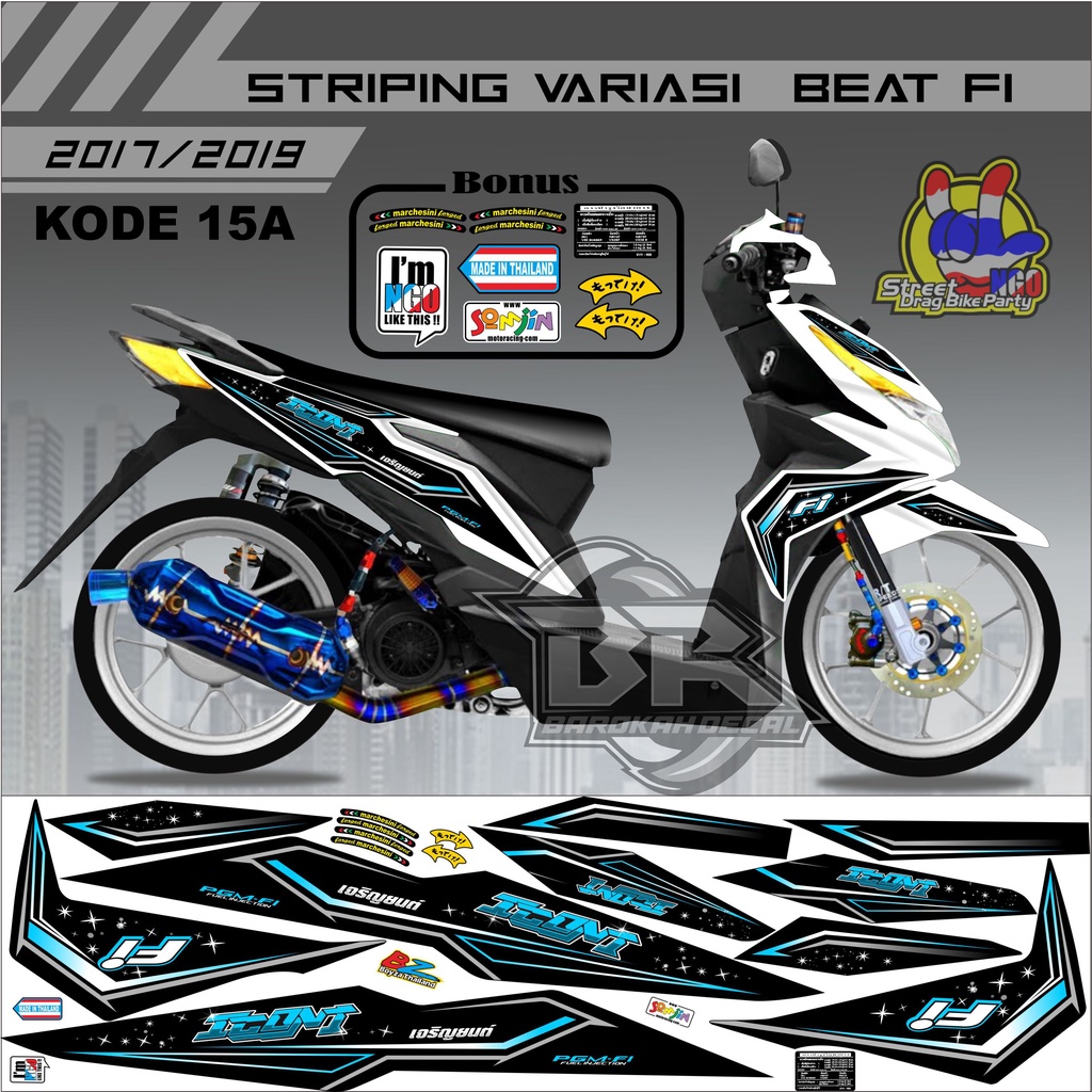 Striping Beat 2017-2019 Stiker Lis Motor Beat kode 15