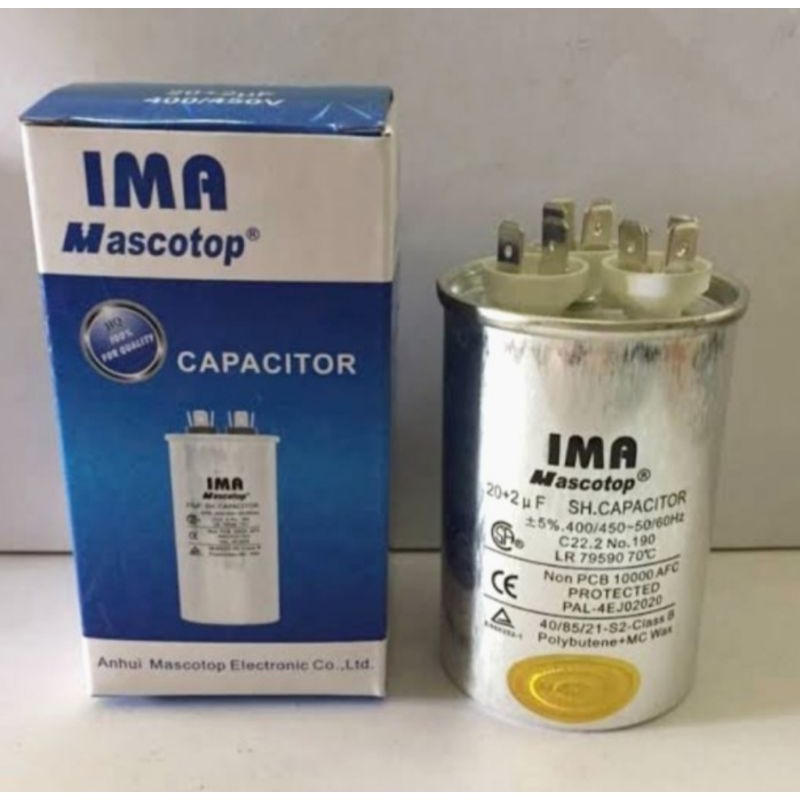 Kapasitor AC panasonic 20uf+2uf merk IMA "BESTQUALITY"