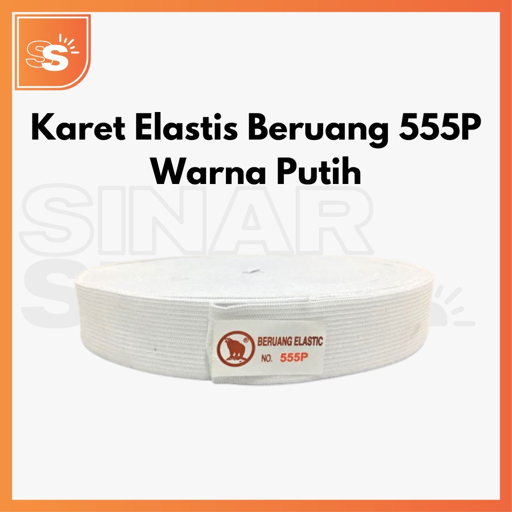 Karet Elastis Beruang 555P Ukuran 3 cm (1,25 Inch) Warna Putih