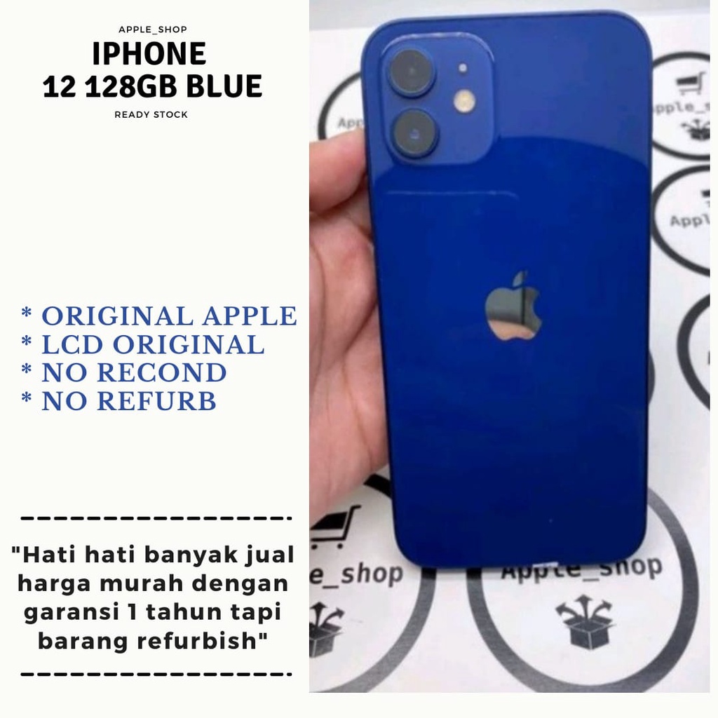 iPhone 12 128gb blue Lcd Original Mulus Original Bukan Refurbish / Rekondisi