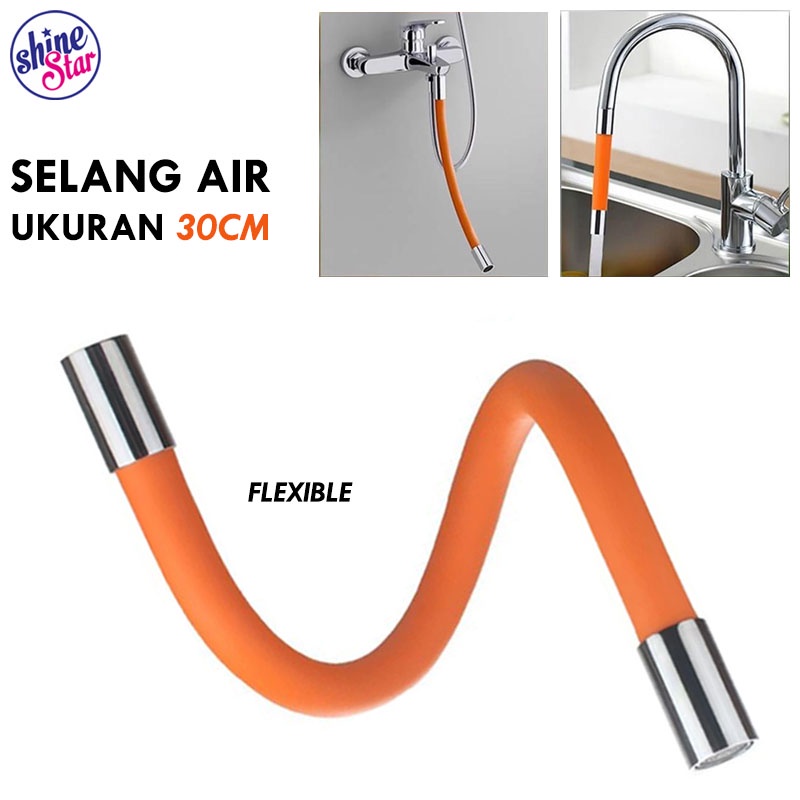 SHINE STAR - [ 30CM ] SELANG SAMBUNGAN KRAN AIR FLEXIBLE PUTAR 360 DERAJAT UKURAN 30CM