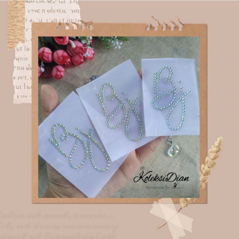 Logo Khimar / Logo Nama / Logo Pad Khimar / Kristal Hotfix Copy Swarovski