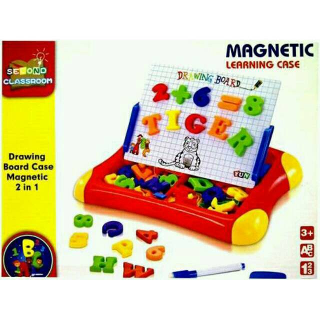 Mainan Edukasi Magnetic Learning Case Drawing Board 2 in 1 / papan tulis