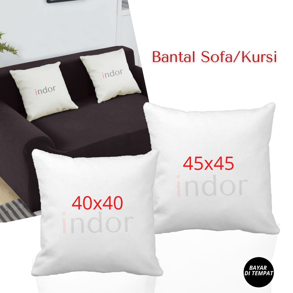 indor.id BANTAL SOFA Ukuran 40x40 45x45cm Putih