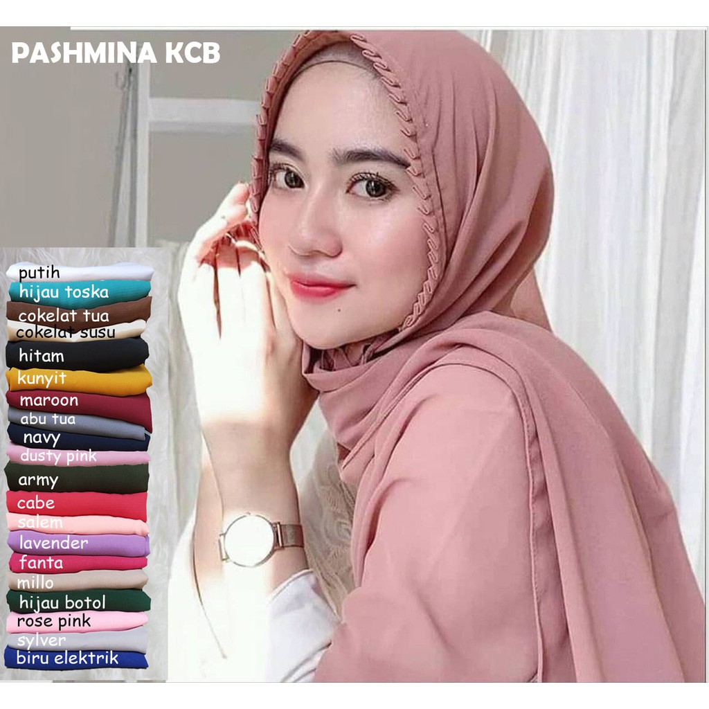 PASHMINA KCB PASMINA LIPIT HIJAB TALI JILBAB DIAMOND NON PET ANTEM SABYAN ALLIYAGROS