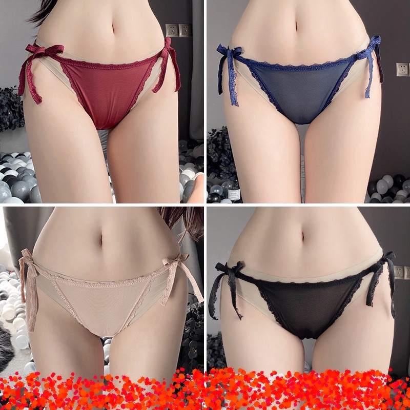 (COD) Celana Dalam Renda Bernapas Tali ultra-tipis Celana Low Waist Cd 3C075