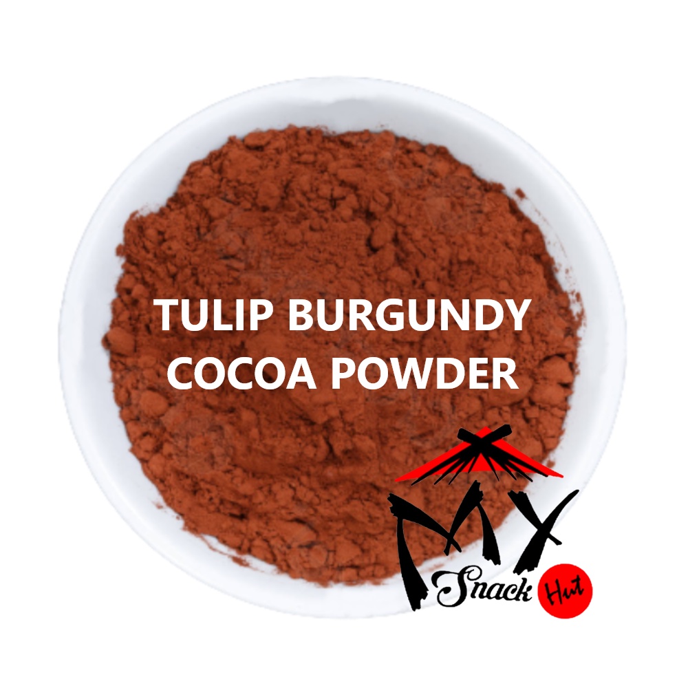 TULIP BURGUNDY 50GR - PURE COCOA CACAO CHOCOLATE POWDER LOW FAT COKLAT COKELAT BUBUK KUE ROTI MINUMAN HALAL