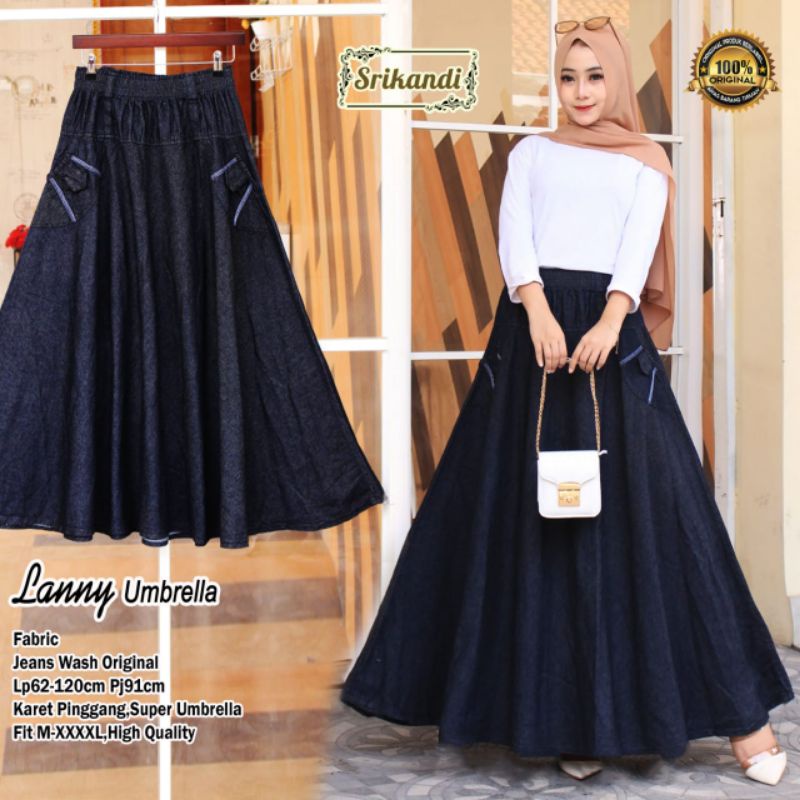 lanny umbrella rok jeans wanita by srikandi