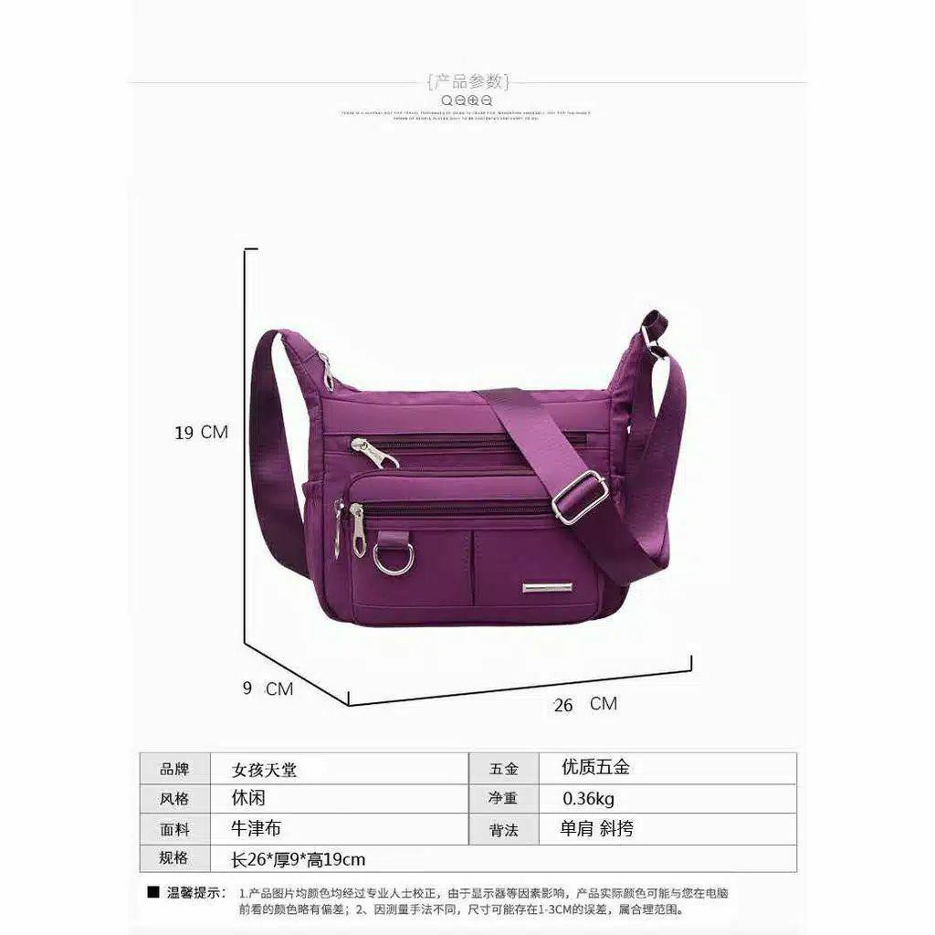 PROMO COD - SY.S-066 Multipurpose Nylon Women Sling bag / Tas Selempang