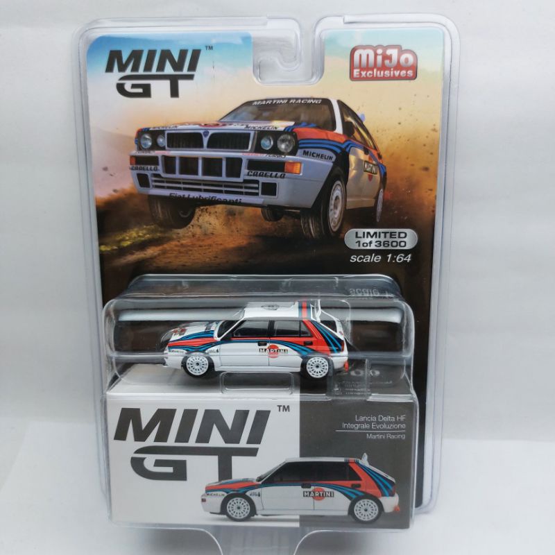 MiniGT Mini GT 300 Lancia Delta HF Integrale Evoluzione Martini blister MiJo USA Exclusive